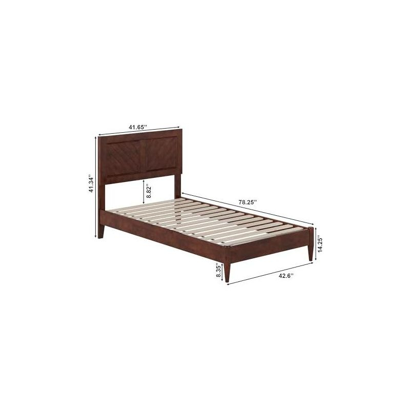 AFI Furnishings Berkshire Twin Solid Wood Low Profile Platform Bed in Walnut