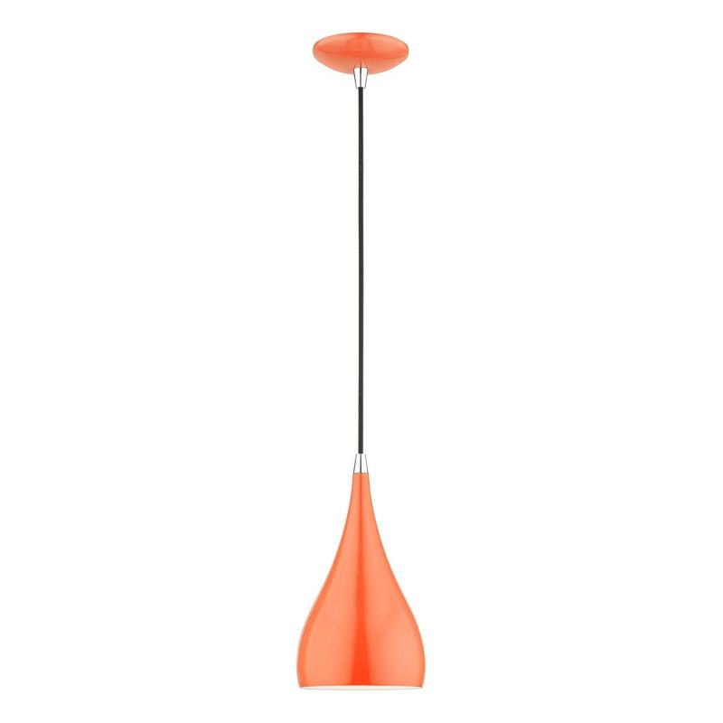 Livex Lighting Amador 1 - Light Pendant in  Shiny Orange/Polished Chrome