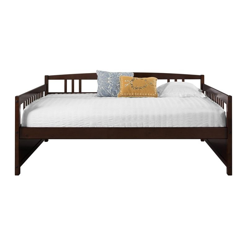 DHP Morgan Wood Daybed, Full Size Frame with Slats, Espresso