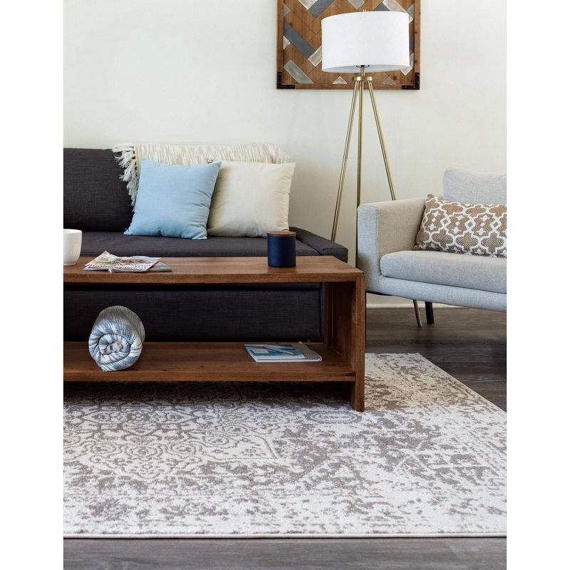 Unique Loom 10' 0 x 14' 1 White Richmond Medallion Area Rug