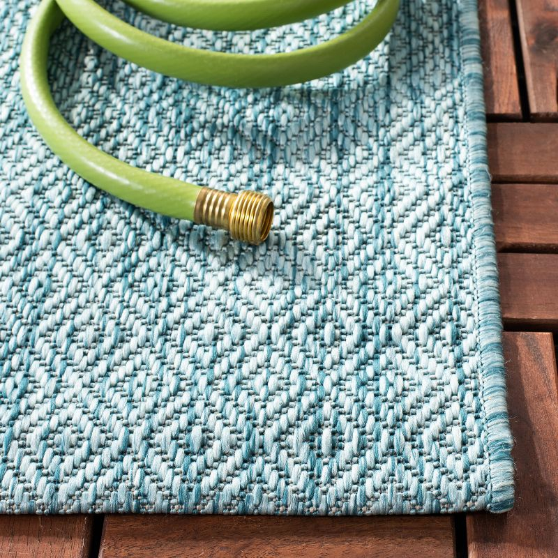 Courtyard CY8520 Power Loomed Indoor and Outdoor Area Rug - Aqua/Aqua - 8'x10' - Safavieh