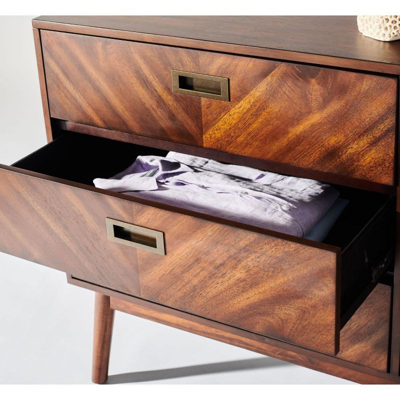Donald 6 Drawer Mid-Centry Dresser - SFV2110 - Dark Walnut - Safavieh Couture