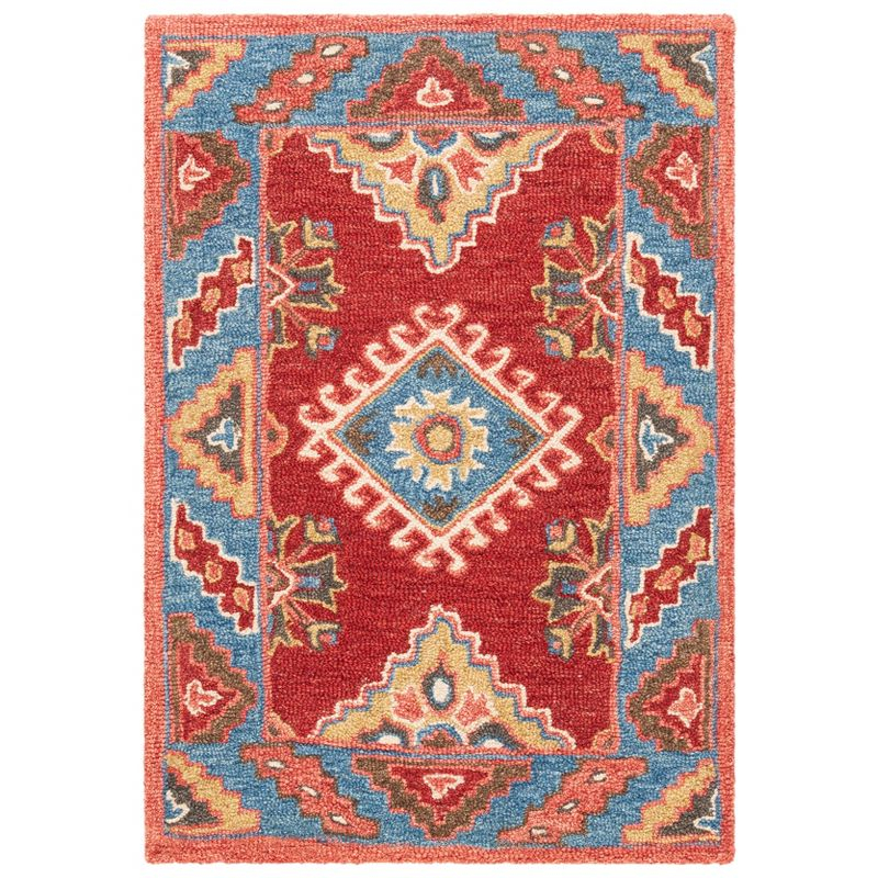 Aspen APN803 Hand Tufted Accent Rug - Red/Blue - 2' X 3' - Safavieh.