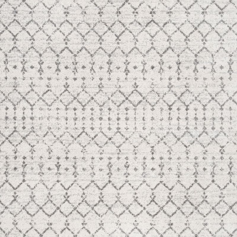 JONATHAN Y Moroccan HYPE Boho Vintage Diamond Cream/Gray 5' Square Area Rug