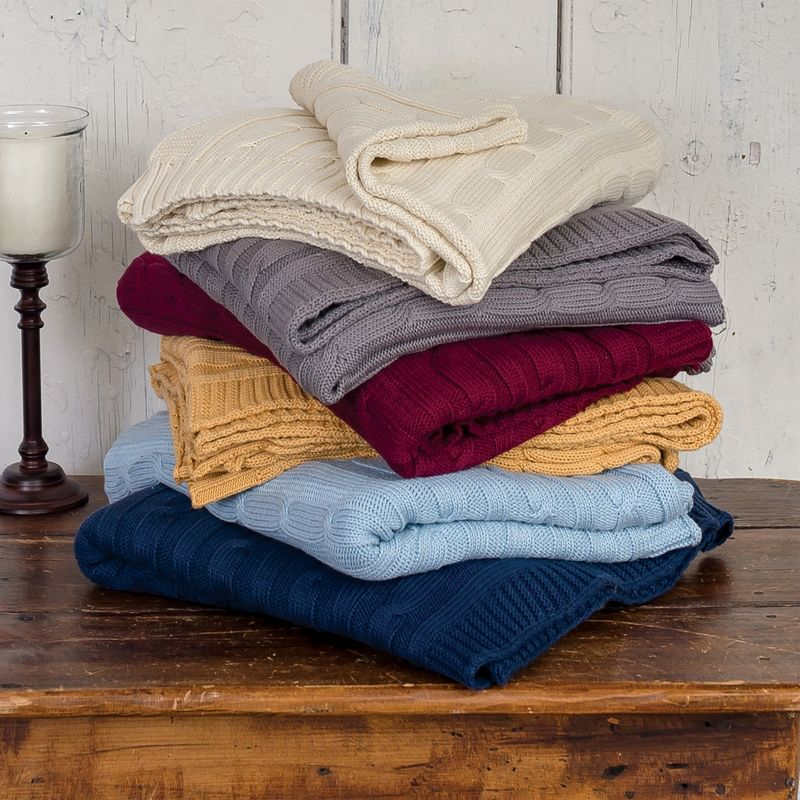 C&F Home Camel Cable Knit Woven 50" x 60" Throw Blanket