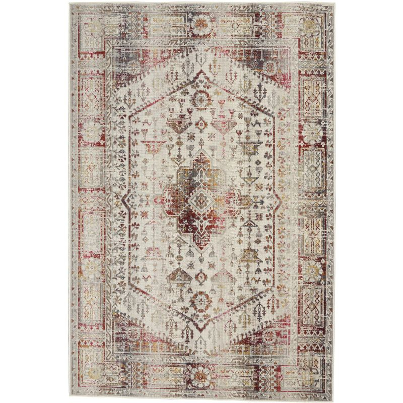 Nourison Vintage Kashan VKA08 Indoor only Area Rug - Ivory Red 2' x 4'