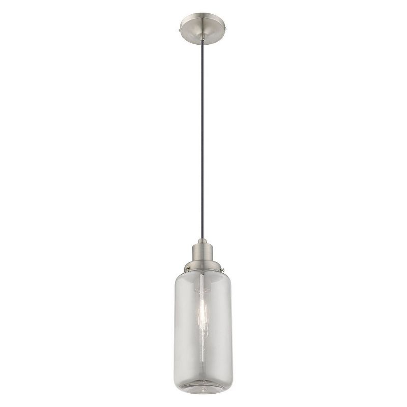 Livex Lighting Art Glass 1 - Light Pendant in  Brushed Nickel