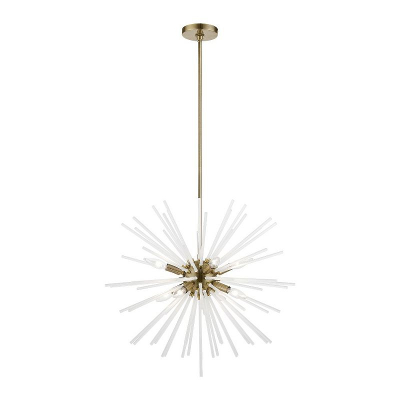 Livex Lighting Uptown 8 - Light Pendant in  Antique Brass