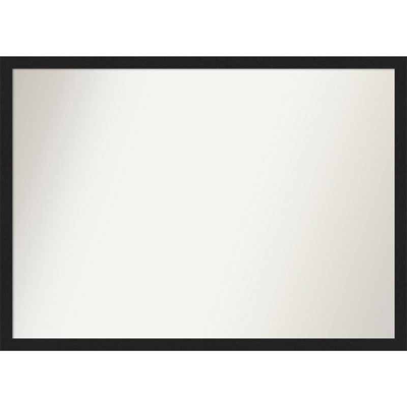 40" x 29" Non-Beveled Grace Brushed Narrow Bathroom Wall Mirror Metallic Silver - Amanti Art