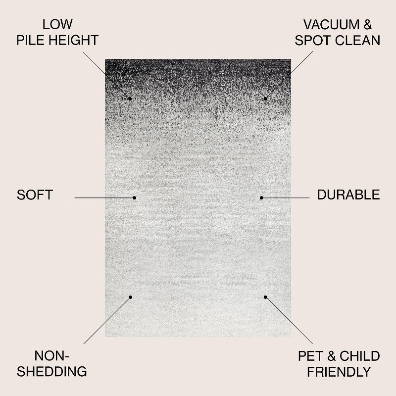 4'x6' Shore Modern Gradient Area Rug, Gray/Cream - JONATHAN Y