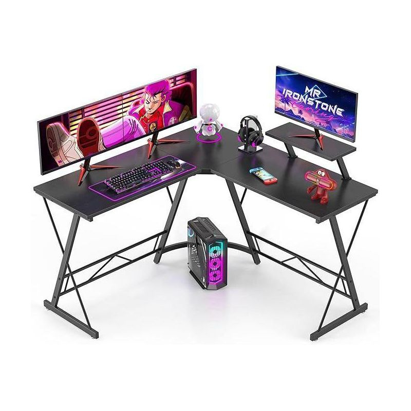 Mr Ironstone  L Shaped Gaming Desk (Black,51 Inch)