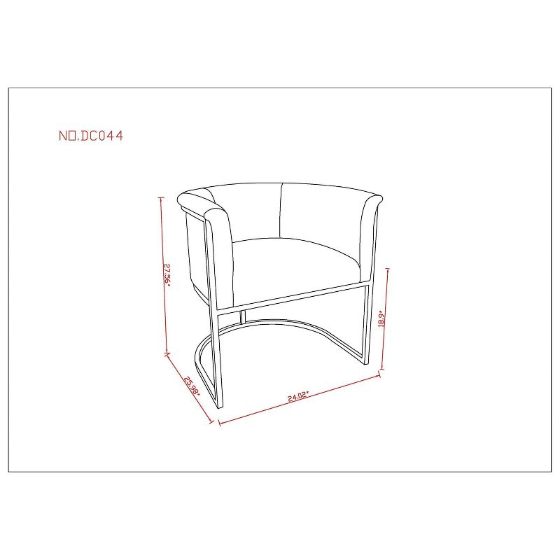 Manhattan Comfort Cosmopolitan Faux Leather Dining Chair White: Art-Deco, Metal Frame, No Assembly Required