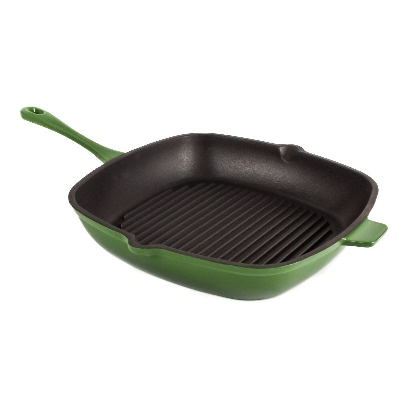 BergHOFF Neo 11" Cast Iron Square Grill Pan, Green