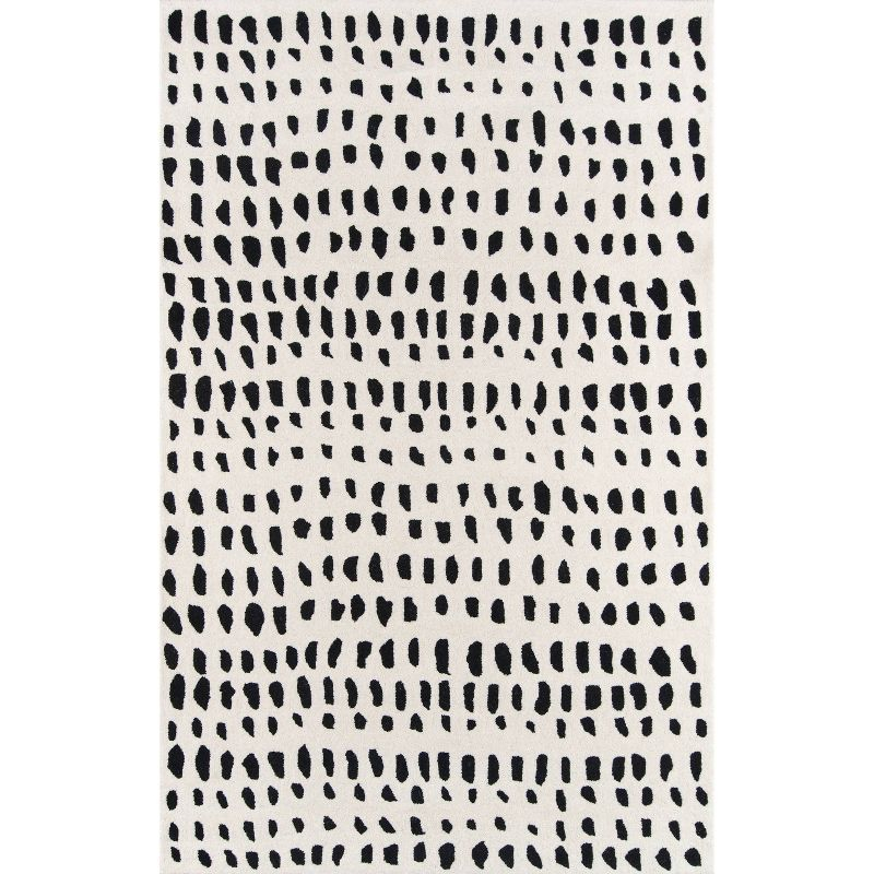 5'x8' Delmar Area Rug Ivory - Novogratz by Momeni: Traditional Chevron Wool, Low Pile, Indoor Use, Handmade