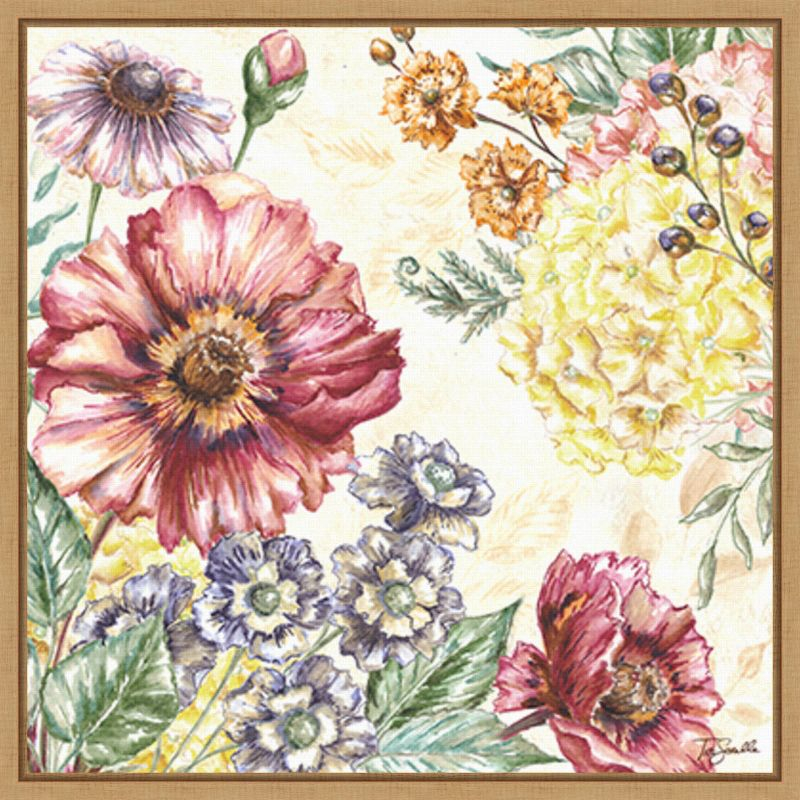 Amanti Art 22"x22" Wildflower Medley I by Tre Sorelle Studios Framed Canvas Wall Art Print