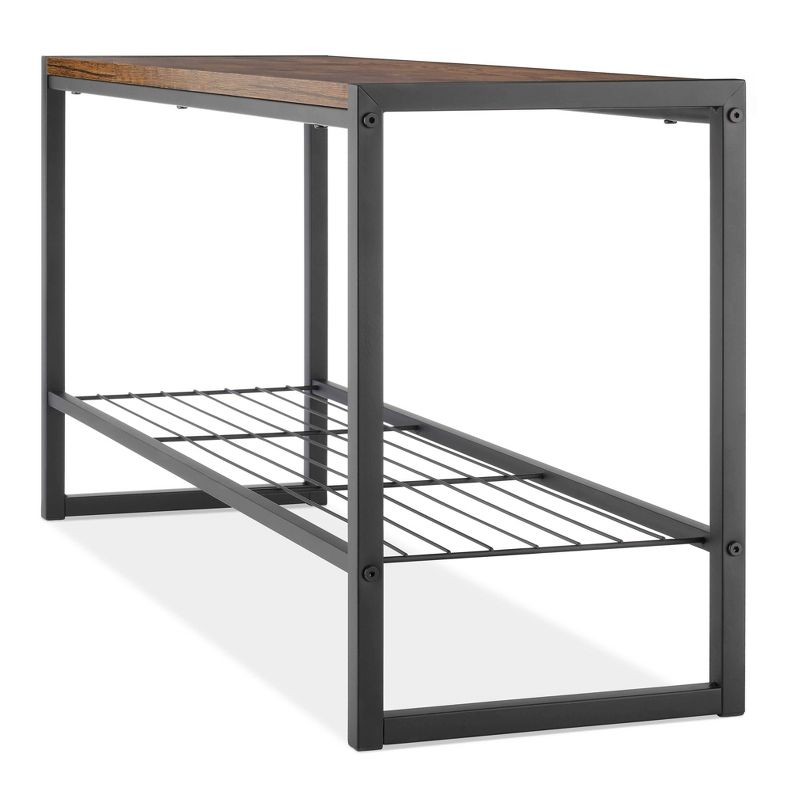 Whitmor Modern Industrial Entry Bench Black: Steel Frame Garment Rack & Closet Storage, No Tools Assembly, 25" Width