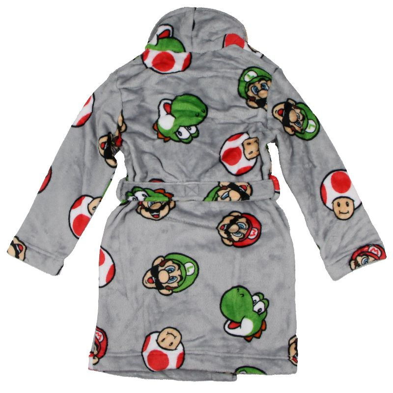 Nintendo Boys' Super Mario Yoshi and Super Mushroom Kids Fleece Robe (6)