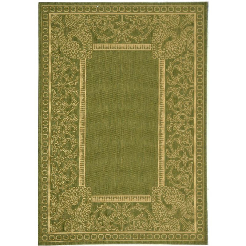 Courtyard CY2965 Power Loomed Indoor/Outdoor Area Rug - Olive/Natural - 5'3"x7'7" - Safavieh.