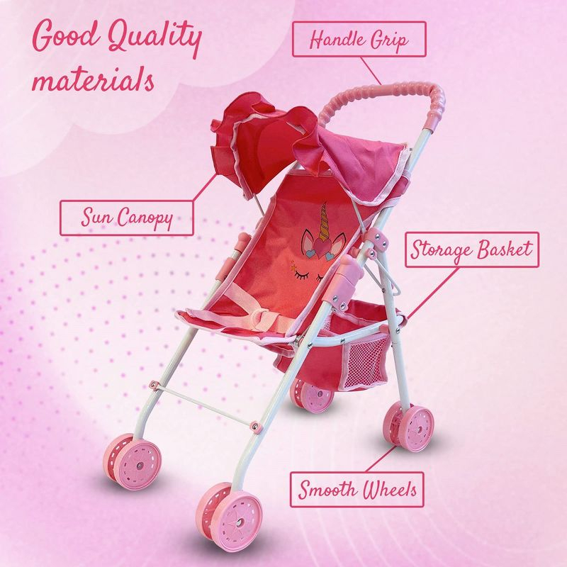 The New York Doll Collection Baby Doll Stroller My First Toy Stroller Pink