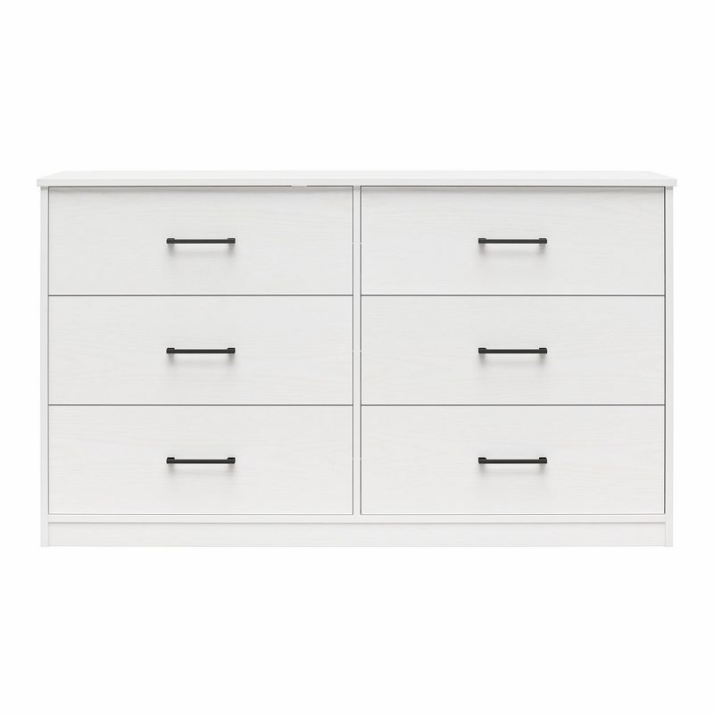 Ameriwood Home BrEZ Build Collection Pearce Wide 6 Drawer Dresser, White