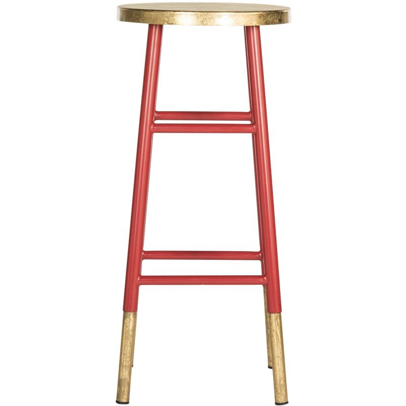 Emery Dipped Gold Leaf Bar Stool - FOX3230 - Red/Gold - Safavieh Couture