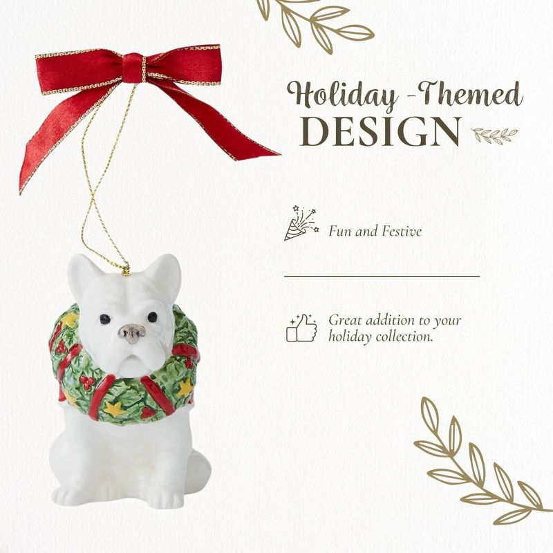 Spode Christmas Tree French Bulldog Ornament, Festive Tree Decoration, Beautiful Seasonal Accent & Classic Home Holiday Décor