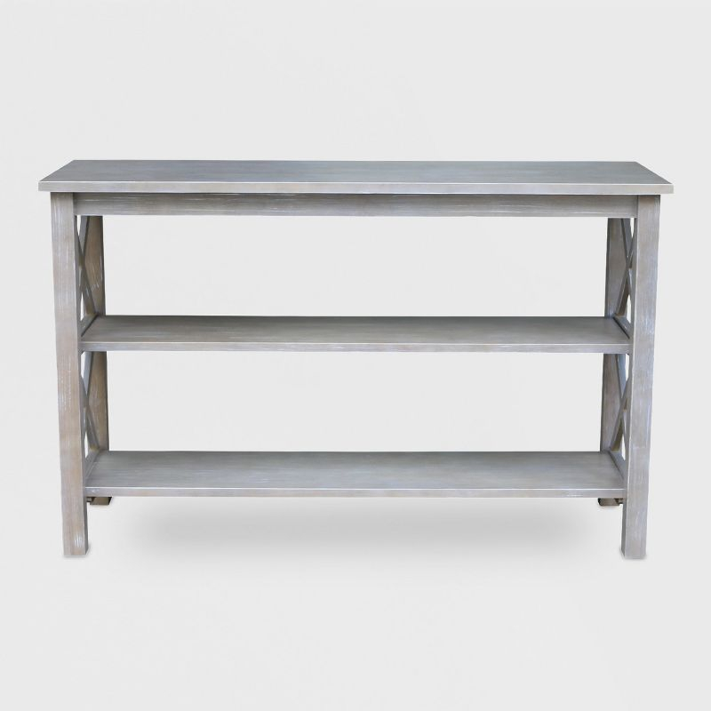 Hampton Console Table Washed Gray/Taupe - International Concepts: Solid Wood, Entryway, Foyer, Sofa Table