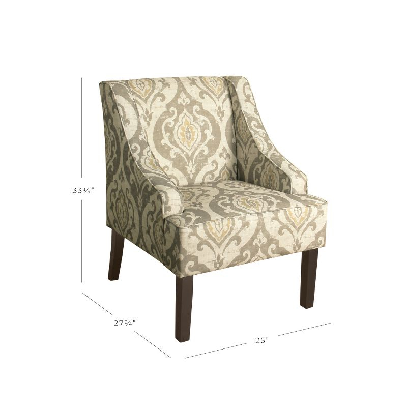 Classic Swoop Accent Armchair Natural Raffia - HomePop: Upholstered, Wood Legs, Foam Fill