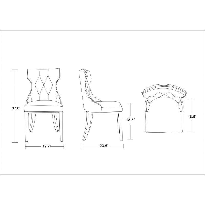 Set of 2 Reine Velvet Dining Chairs - Manhattan Comfort