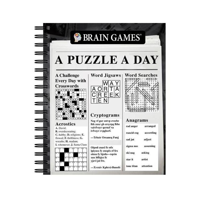 Brain Games - A Puzzle a Day - by  Publications International Ltd & Brain Games (Spiral Bound)