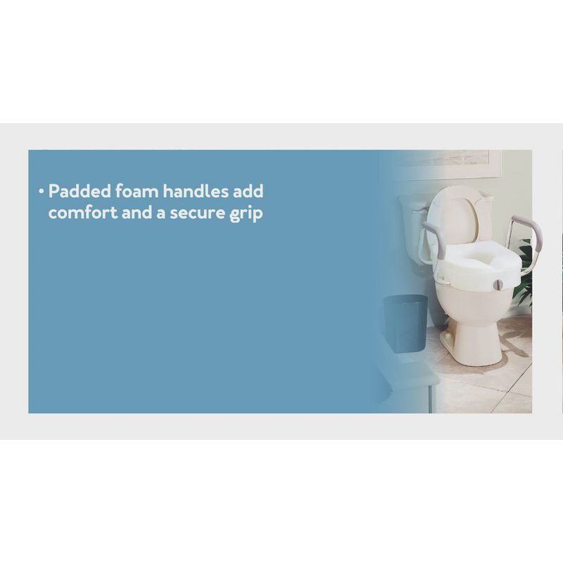 Carex E-Z Lock Raised with Armrests Toilet Seat - White