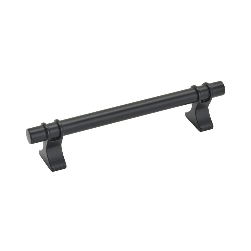 Amerock Davenport 5-1/16 inch (128mm) Center-to-Center Matte Black Cabinet Pull