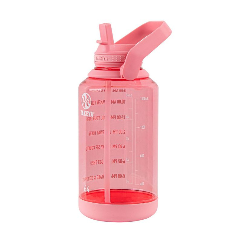 Takeya 64oz Tritan Motivational Water Bottle with Straw Lid - Pink