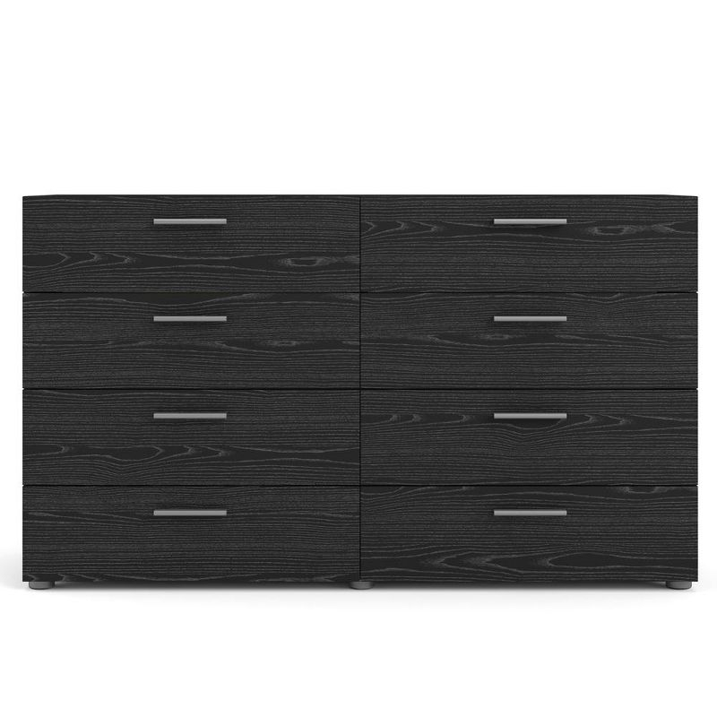 Tvilum Austin 8 Drawer Double Dresser, Black Woodgrain