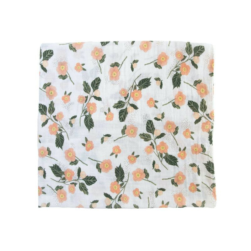 Red Rovr Organic Cotton Muslin Swaddle Blanket - Blushing Bloom - 2pk