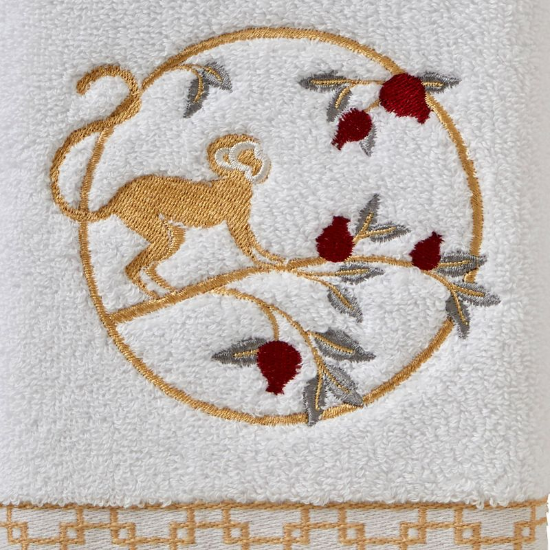 2pc Vern Yip Zodiac Monkey Hand Towel Set White - SKL Home