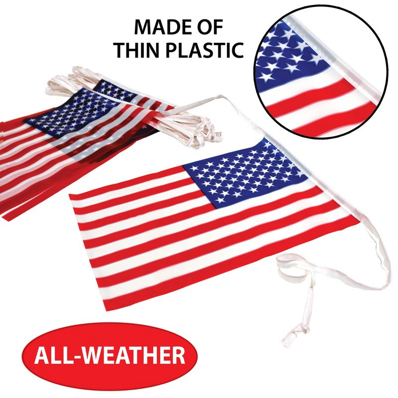 Beistle American Flag Pennant Banner, 17" x 60', (1/Pkg) Multicolored