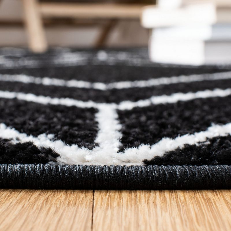 Adirondack ADR241 Machine Made Indoor Area Rug - Black/Ivory - 4'x4' - Safavieh