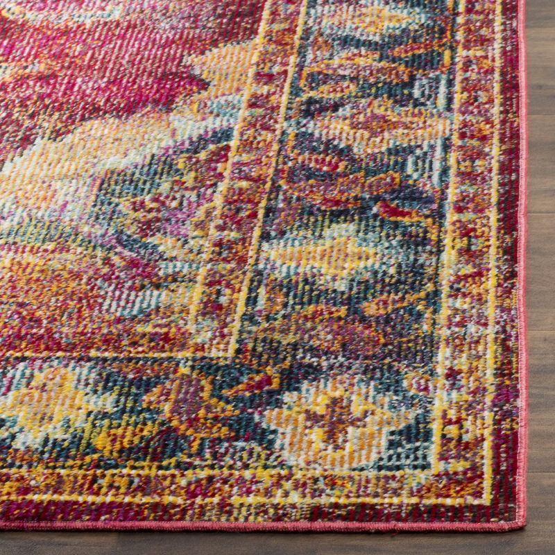 Crystal CRS508 Power Loomed Runner Rug - Ruby/Navy - 2'2"x7' - Safavieh.