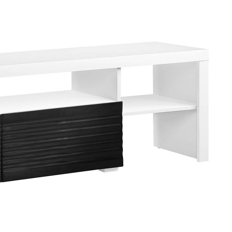 Buck 75" TV Entertainment Centers White and Black High Gloss - Acme Furniture