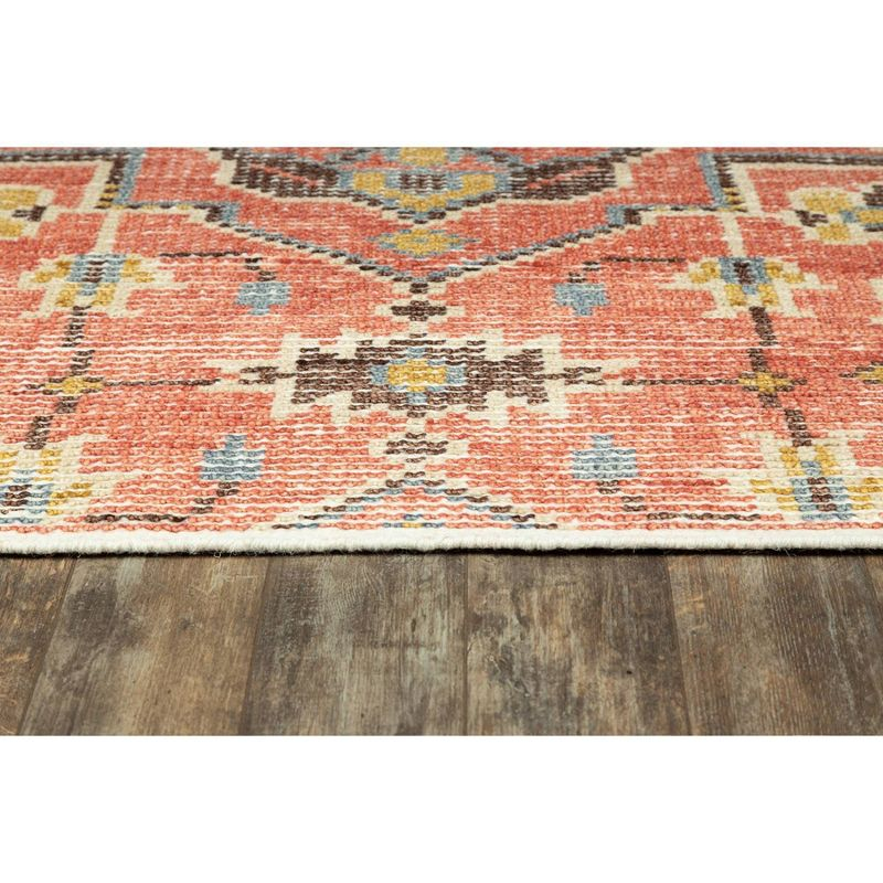 Momeni 9'x12' Ophelia Medallion Handknotted Area Rug Red: Wool & Cotton, Low Pile, Classic Rectangle, Indoor Use