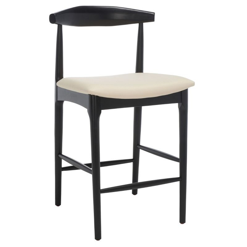 Lionel Retro Counter Stool - Black/Creme - Safavieh
