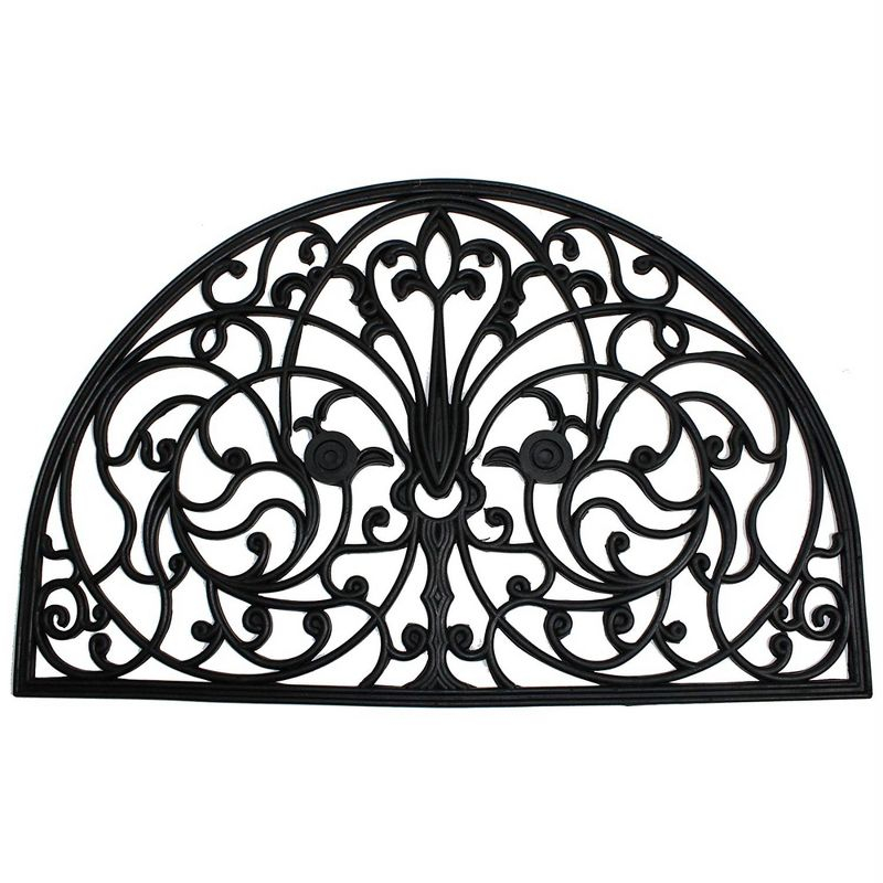 Design Imports  French Arch Half Round Rubber Doormat 24X36