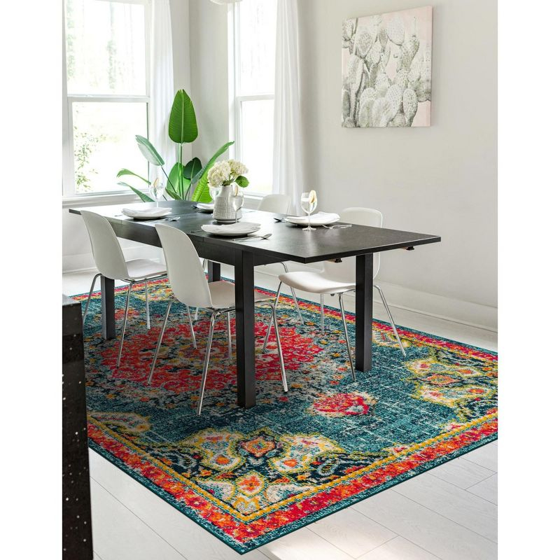 Unique Loom Penrose Collection Area Rug - Alexis (7' 10" x 10' Rectangle Blue/Gray)
