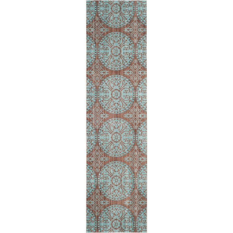 Valencia VAL214 Power Loomed Indoor Runner Rug - Brown/Alpine - 2'3"x8' - Safavieh
