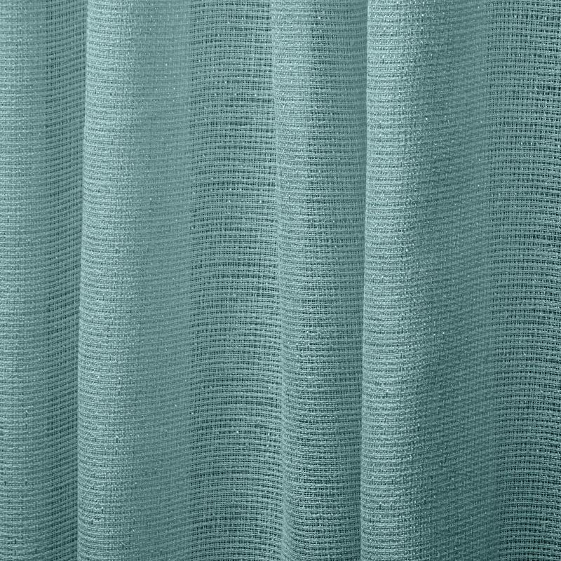 EXCLUSIVE HOME Miami Semi-Sheer Textured Indoor/Outdoor Grommet Top Curtain Panel Pair, 54"x84", Teal