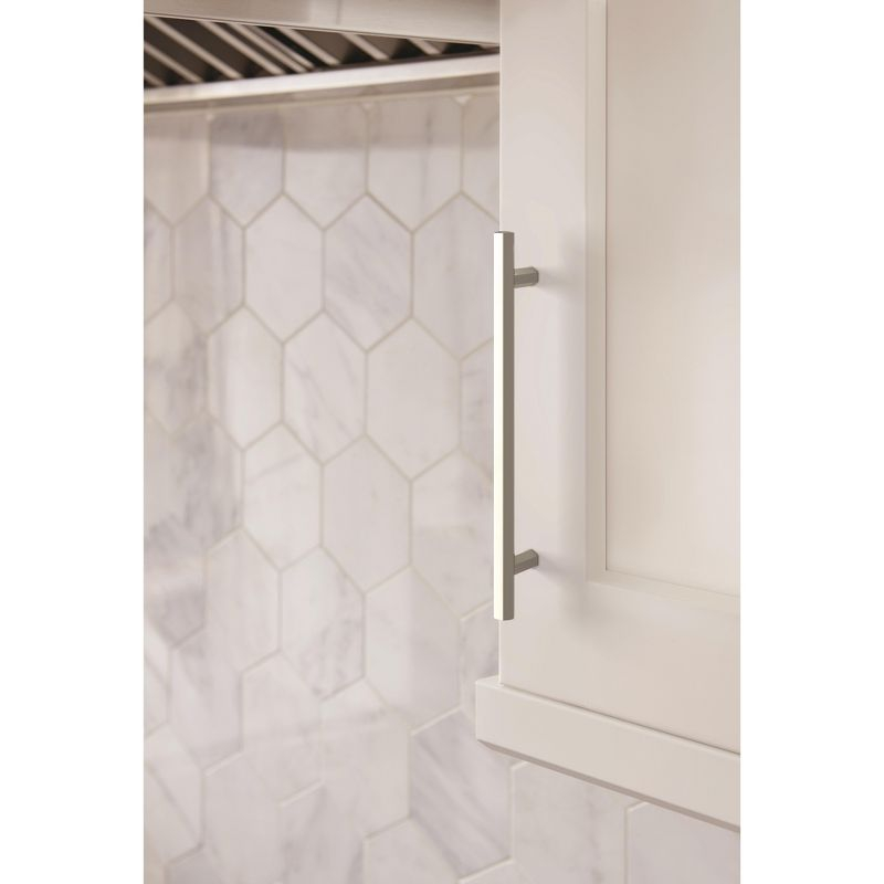 Amerock Caliber 6-5/16 inch (160mm) Center-to-Center Satin Nickel Cabinet Pull