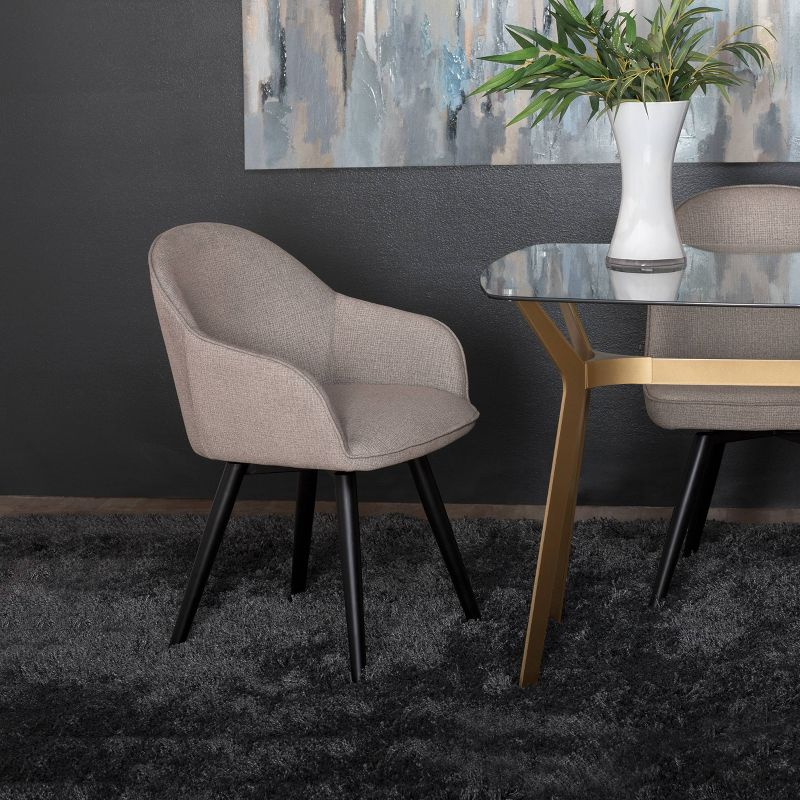 Dome Swivel Armchair Tan - Studio Designs Home: Metal Frame, Polyester Upholstery, Office Use
