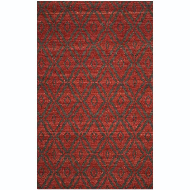 Kilim KLM215 Hand Woven Area Rug - Rust/Grey - 5'x8' - Safavieh.