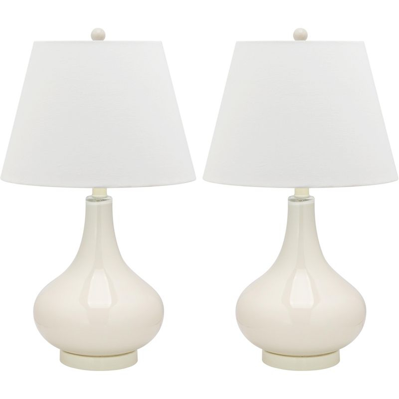 Amy Gourd Table Lamp (Set of 2) - 24 Inch Height - LIT4087 - White - Safavieh